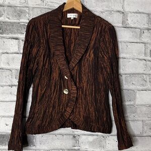 Gilani Women's Brown Crepe Lightweight Formal Blazer